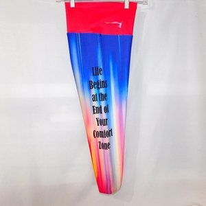 Magic Pants Active Womens L High Rise Capri Leggings Workout Inspirational Quote